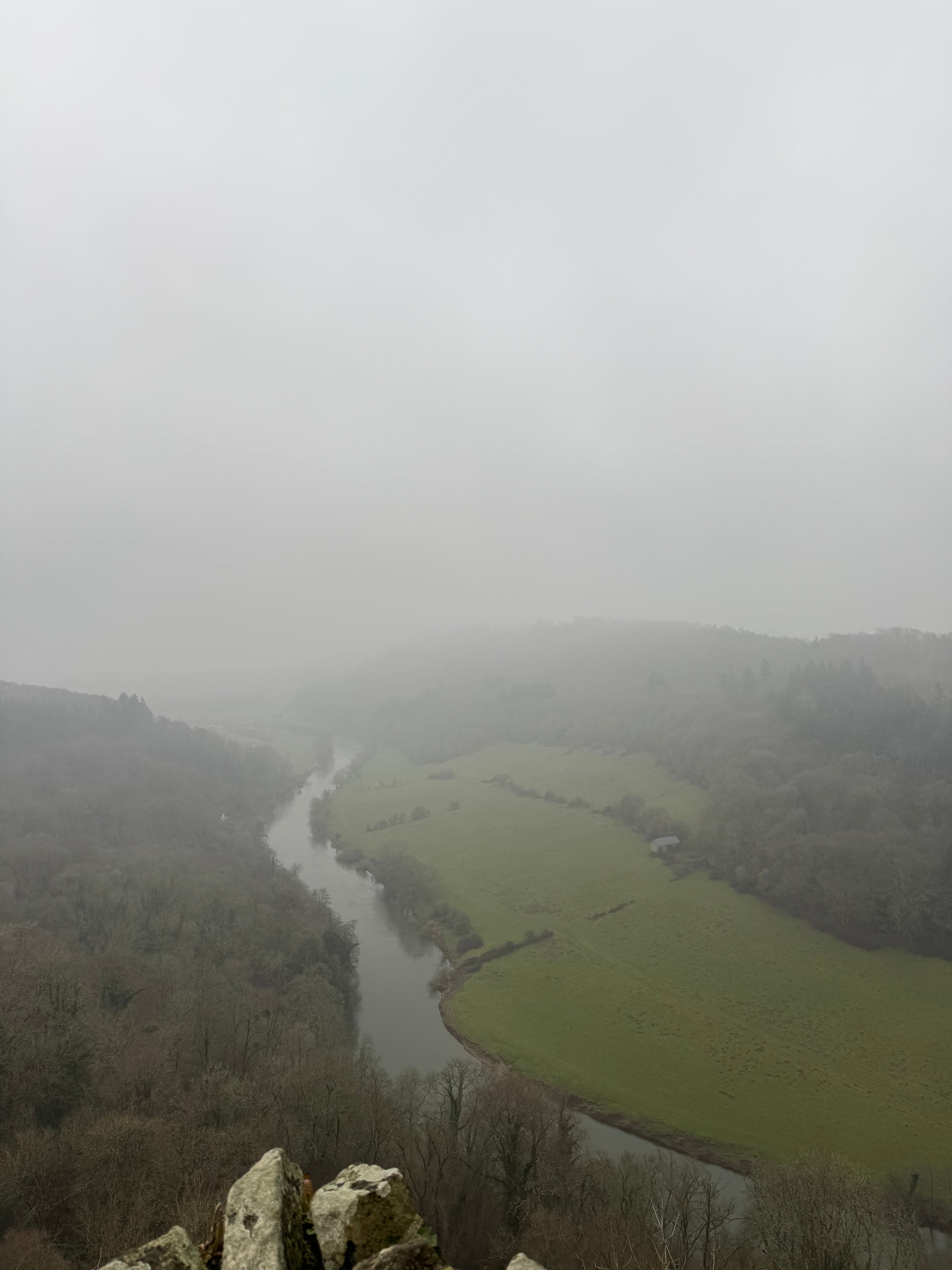 Foggy river view from Symonds Yat Rock, symbolising clarity through uncertainty—reflecting the quiet resilience of slow fashion in a fast-changing world.