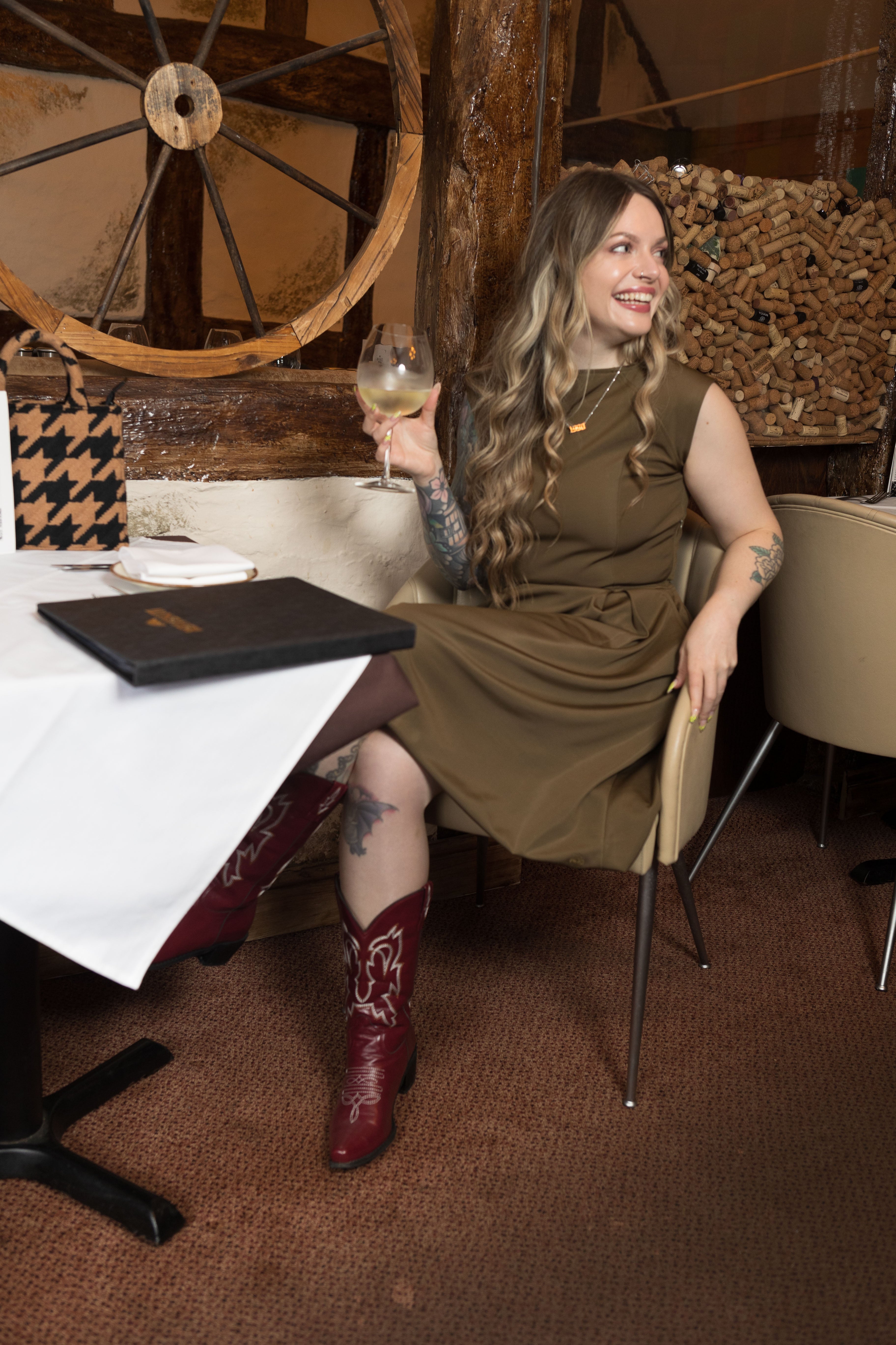 Eloise Olive Green Midi Dress