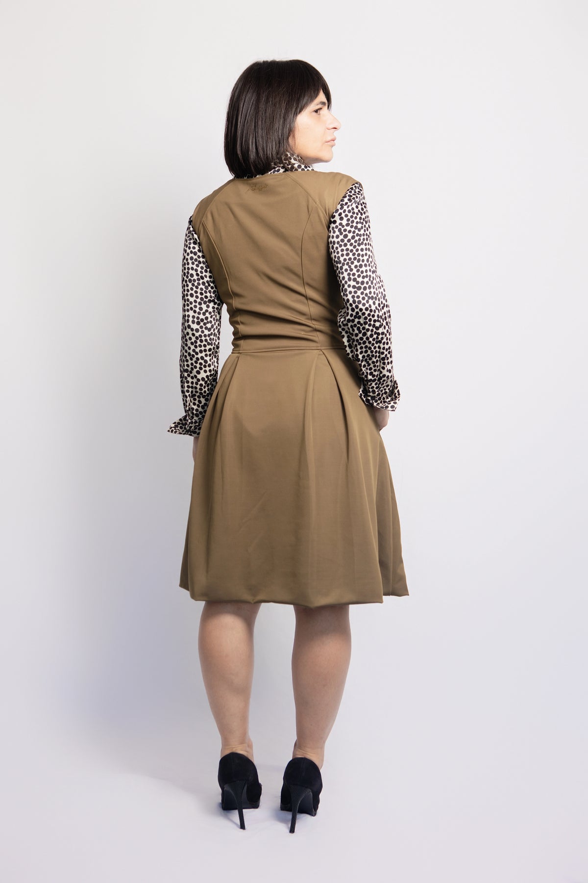 Petite Portuguese Dark Olive Midi Dress
